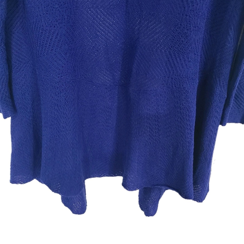 Women's Sweater-ANN TAYLOR-Royal Blue Stretch Open Lightweight Cardigan Medium - Picture 4 of 12